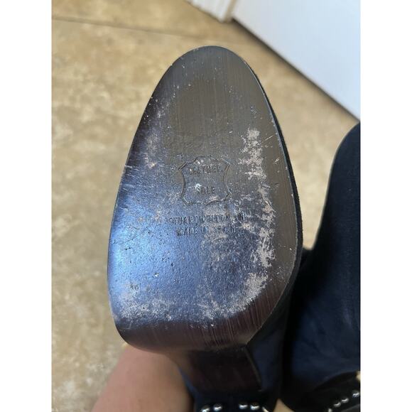 Stuart Weitzman Suede Studded Accents Boots Black size 9 - Picture 7 of 7